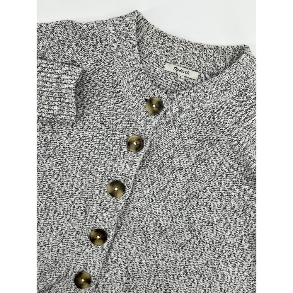 Madewell Womens Gray Marled Cotton Button Front Cardigan Sweater Size S
